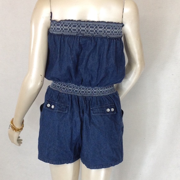 NANA Fashion Strapless Women's Jean Romper - Picture 2 of 8